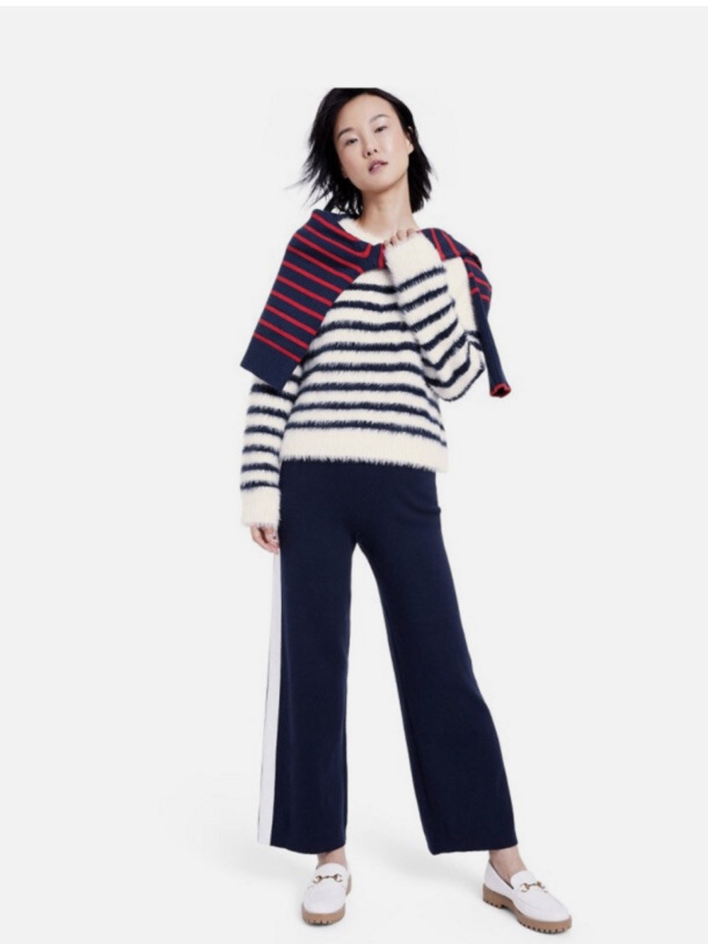 La Ligne x Target Fuzzy Yarn Striped Crewneck Sweater